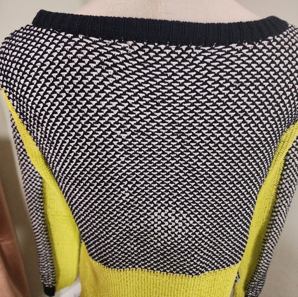 OST XS Knit Cardigan buttonup sweater Navy & green - Picture 5 of 12